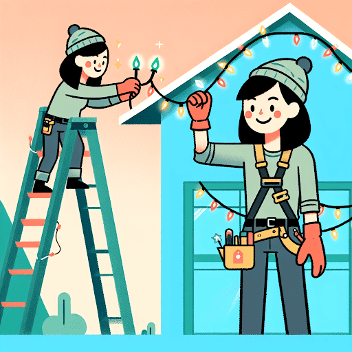 instructions how to hang christmas lights safely, safety tips for homeowners hanging holiday lights and light displays in their neighborhoods